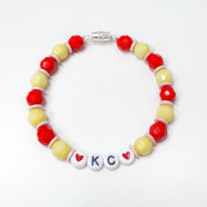 Kansas City Chiefs Inspired Beaded Bracelet Large