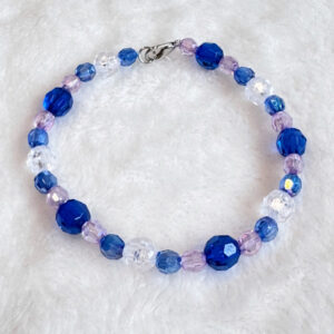 Midnight bloom blue beaded bracelet