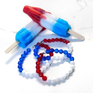 Americana Bracelet Ring Pop Red White and Blue Bracelet