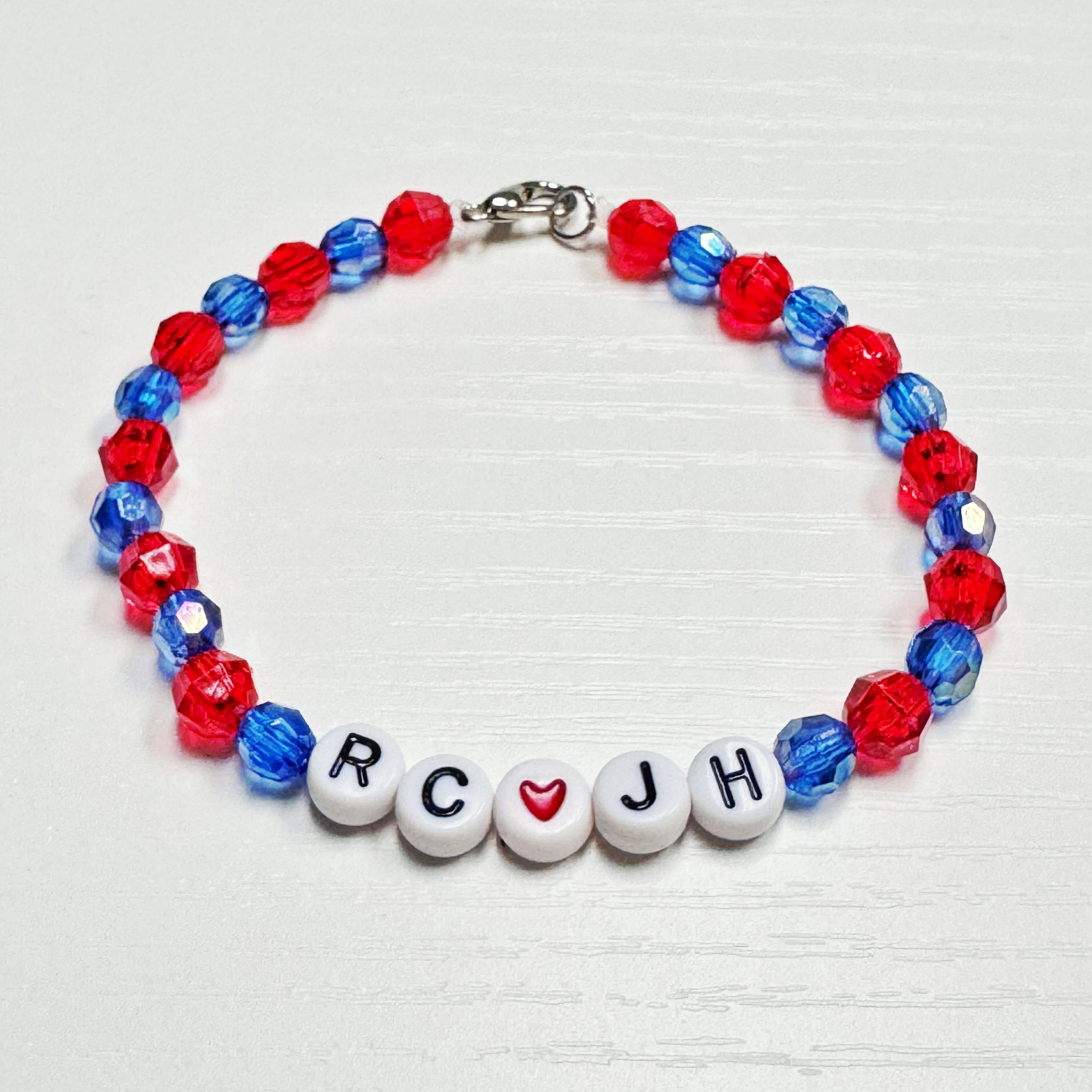 Red & Blue "RCJH" Game Day Bracelet