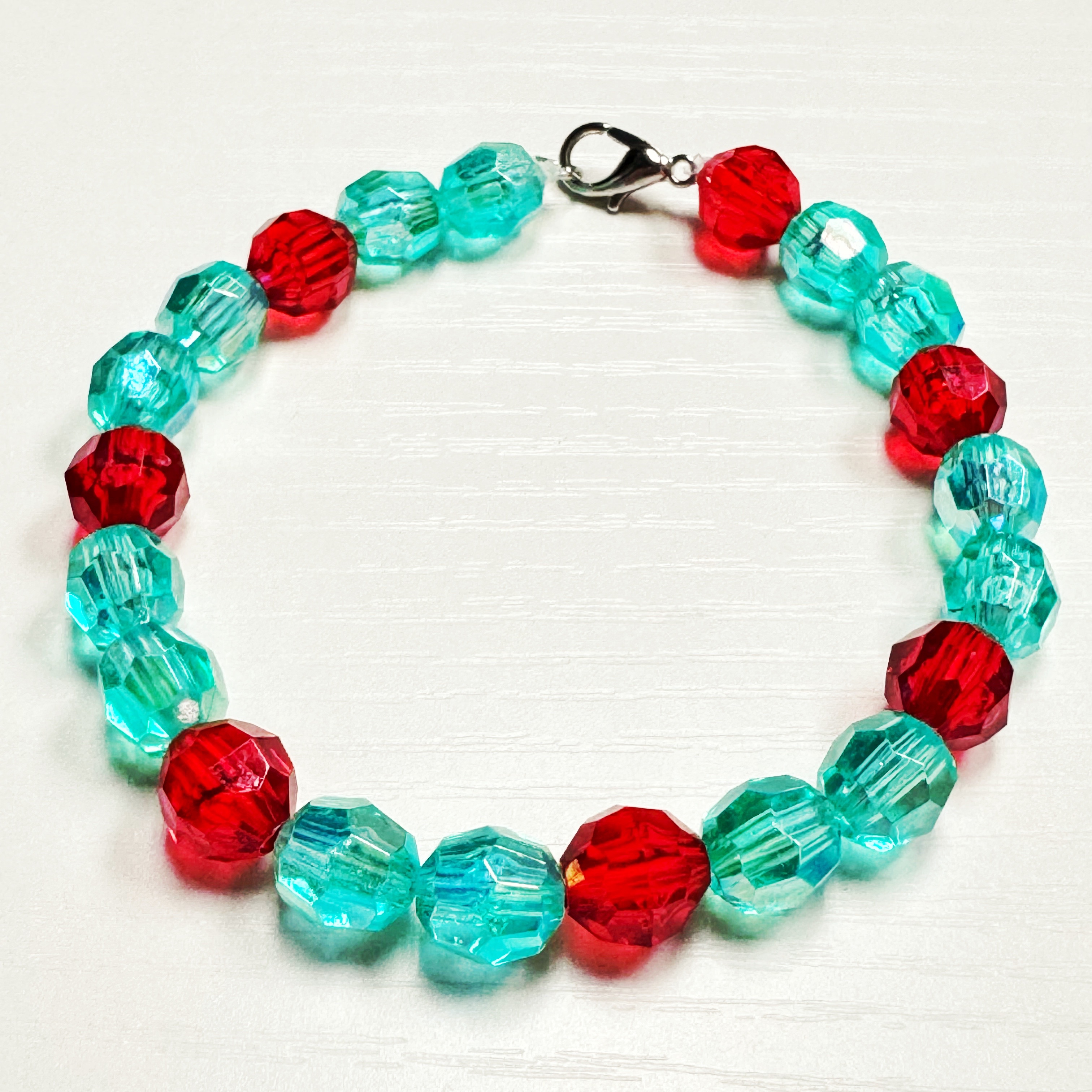 Teal & Red Game Day Bracelet